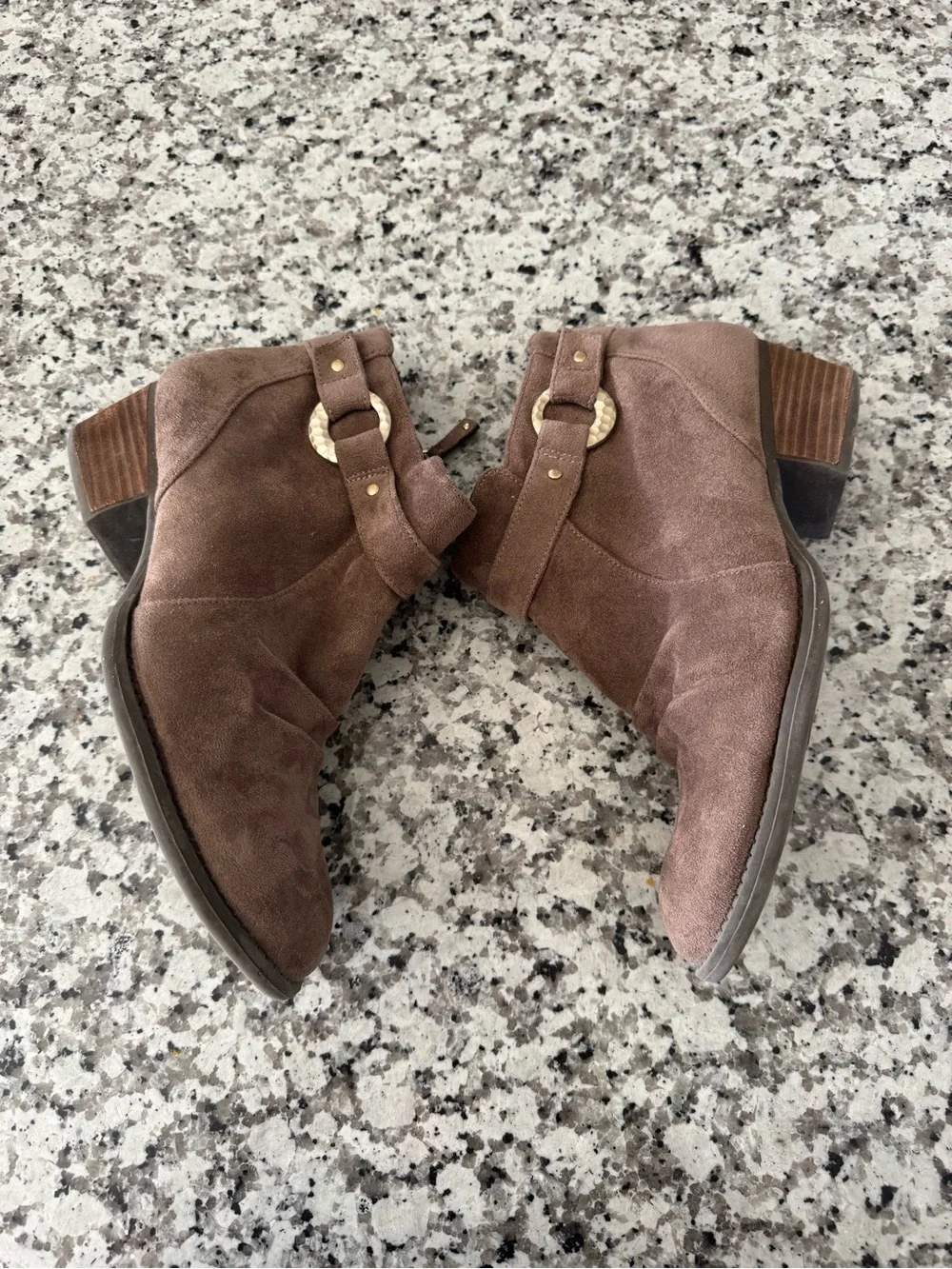 Dr. Scholl’s Janessa Taupe Memory Foam Ankle Boots 10M